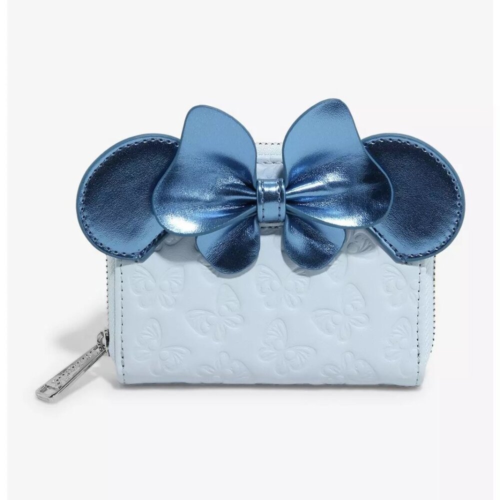 Loungefly Disney Minnie Mouse Butterfly Wallet With Butterfly Bow Zip Around - Picture 1 of 3